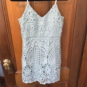 Never worn teal mini dress with straps size large